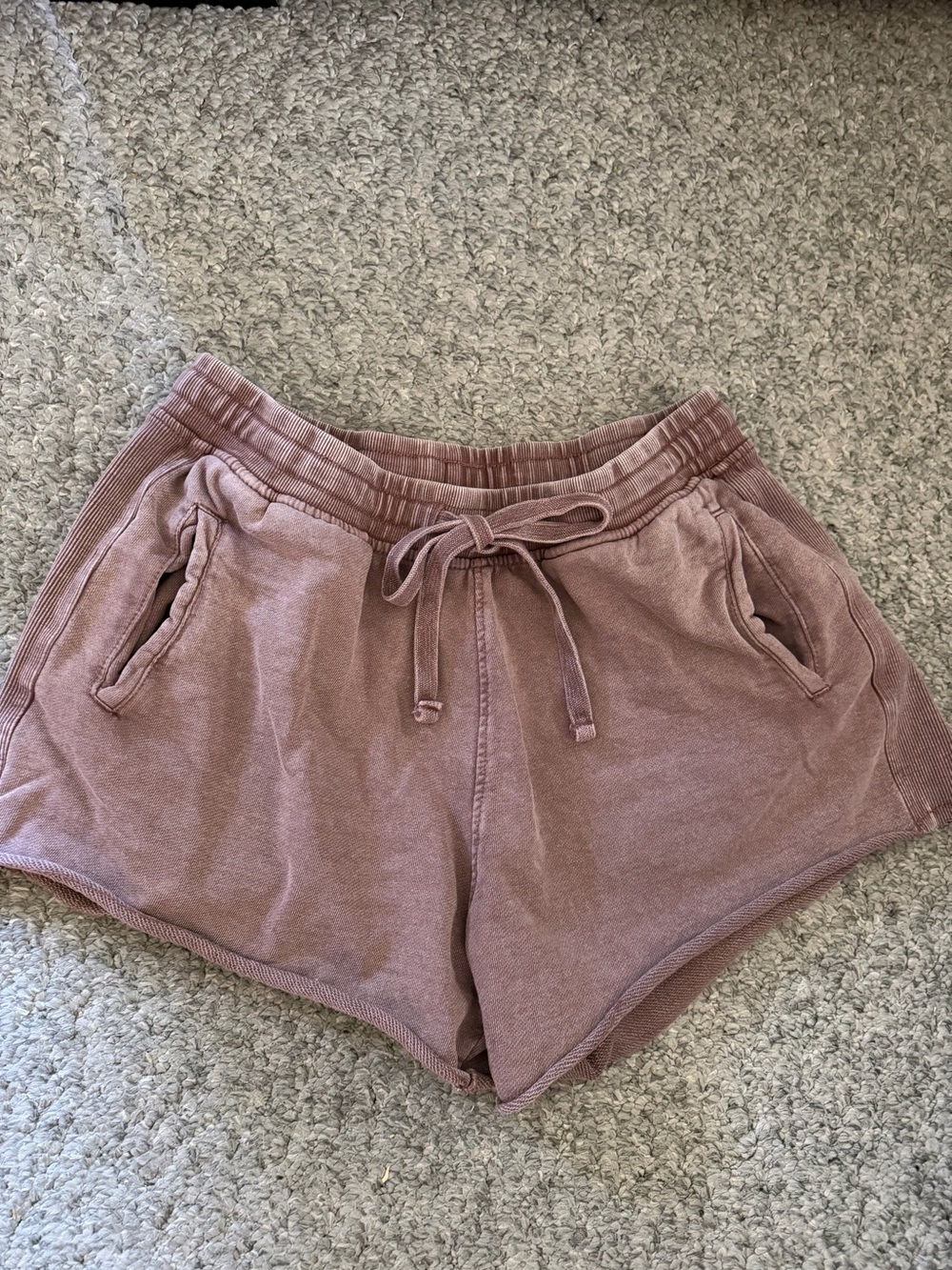 Zara Brown Distressed Sweat Shorts